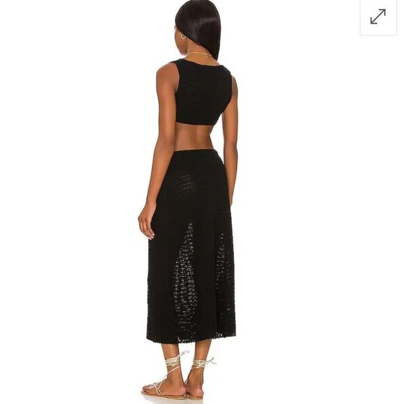 DEVON WINDSOR Sonya dress Black crochet Cut-Out Midi Revolve S - Picture 3 of 8